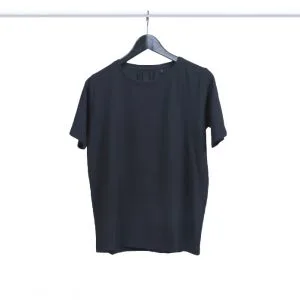 Genanvendt T-shirt med rund hals til kvinder, sort