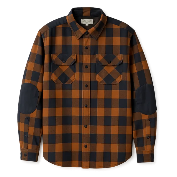 Vatteret Flannel Skjorte - Unisex - Orange